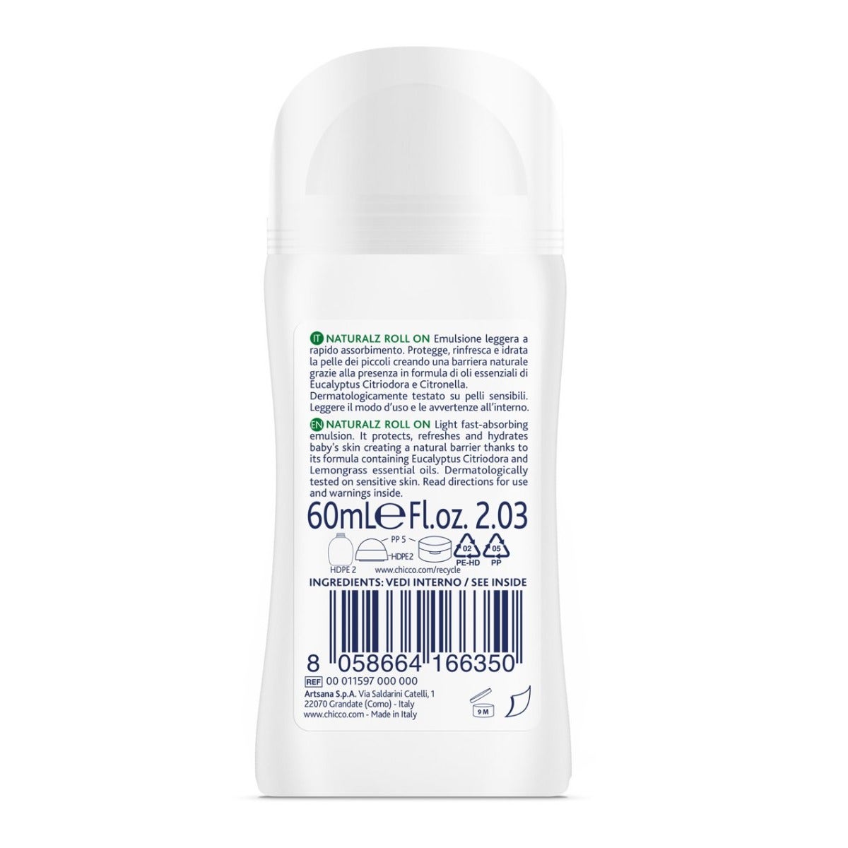 Chicco Roll-On Naturalz Antizanzare Protettivo&Rinfrescante 60ml 2Anni+-1
