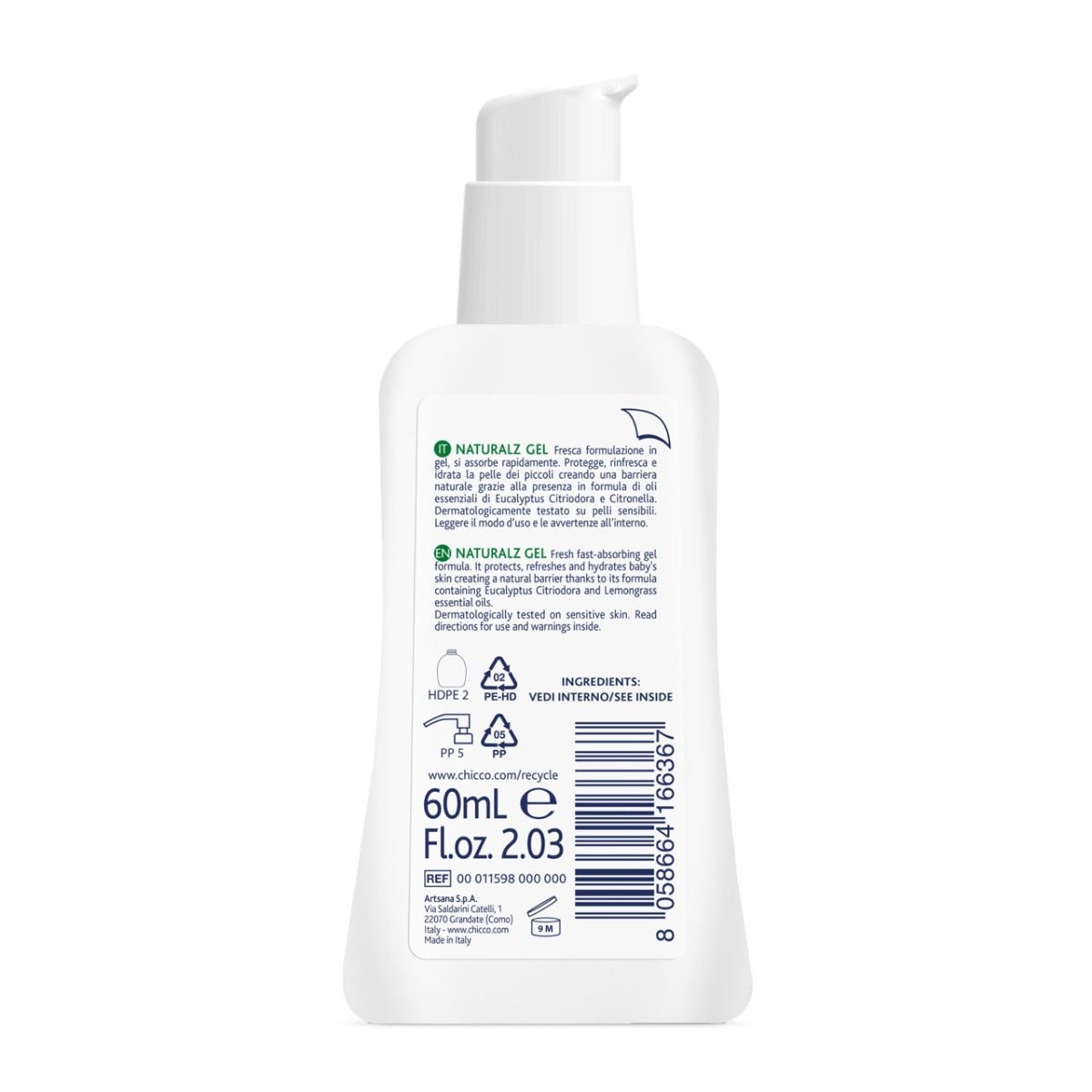 Chicco Gel Naturalz Antizanzare Protettivo&Rinfrescante 60ml 2Anni+-1