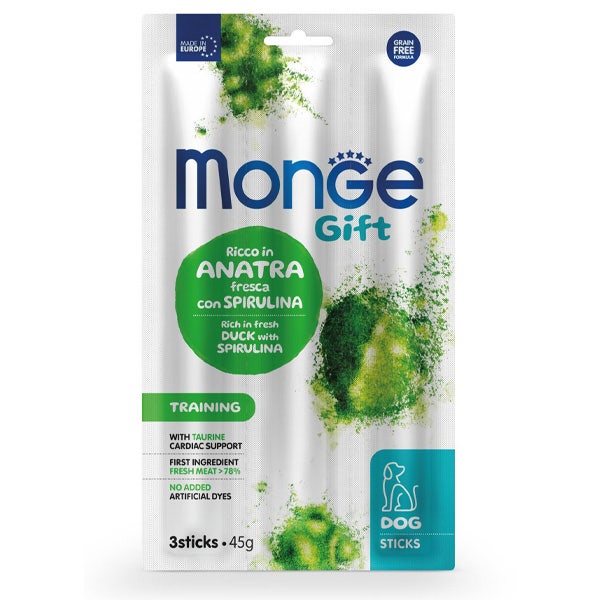 Monge Sticks Training Per Cani Adulti Anatra Fresca Con Spirulina 45g-1