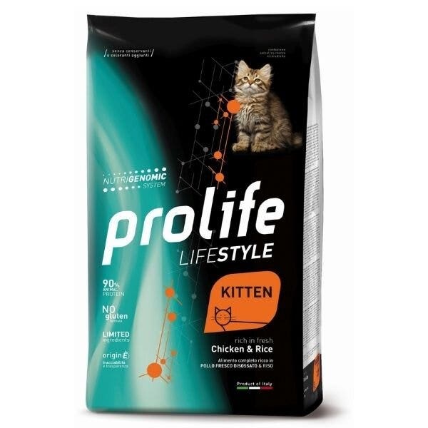 Prolife Lifestyle Pollo Fresco Disossato E Riso Cibo Secco Per Gattini Sacco 1,5kg-2