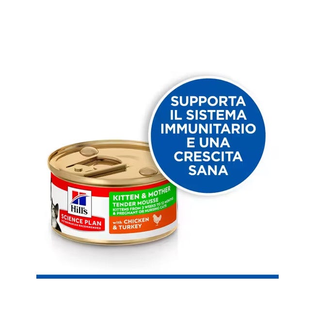 Hill's Science Kitten&Mother Tender Mousse Cibo Umido Per Gatti Scatoletta 85g-3
