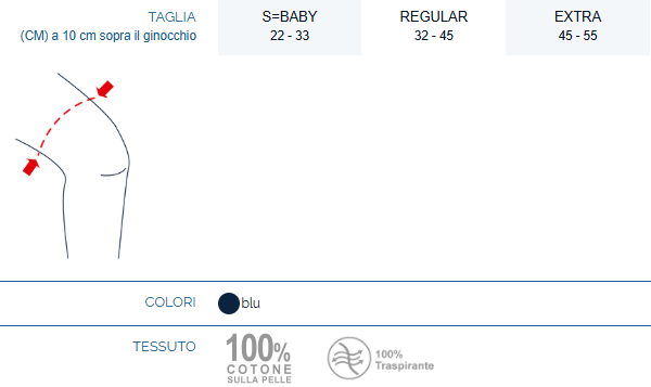 Pavis Ginocchiera Elastica Contenitiva Colore Blu Cod.020