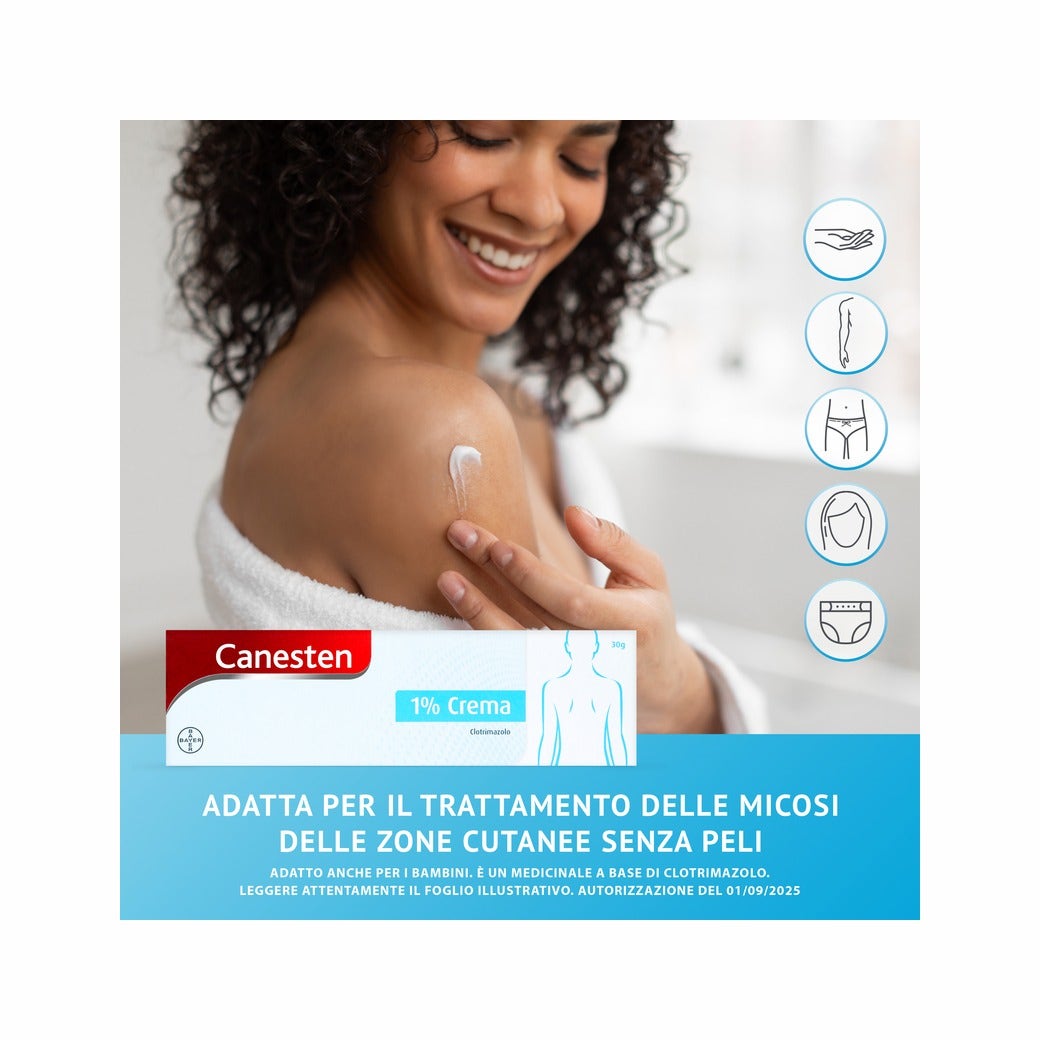 Canesten Crema Trattamento Antimicotico Antifungino contro Funghi e Micosi della pelle 30g-3