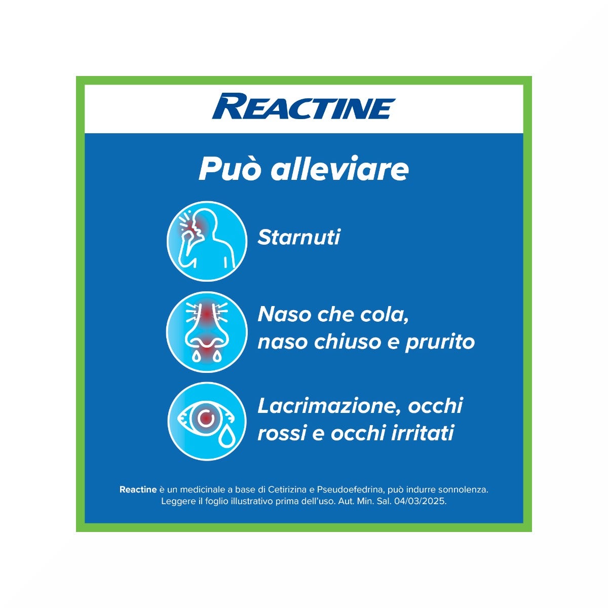 Reactine Allergia 6 Compresse Antistaminico Rinite Allergica e Rinorrea-6