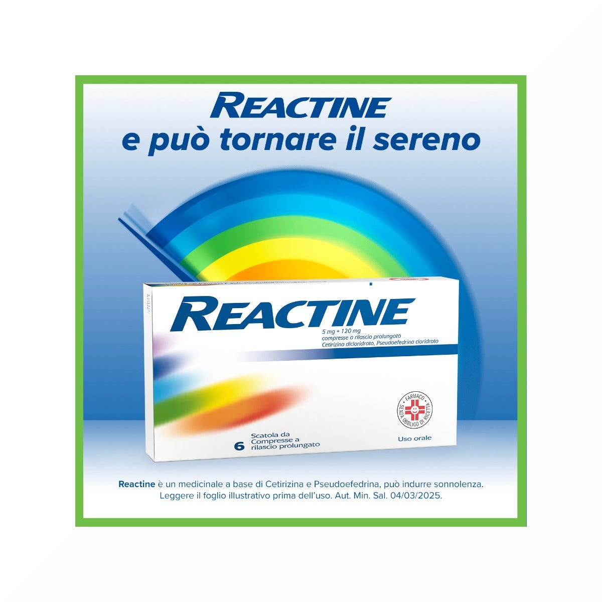 Reactine Allergia 6 Compresse Antistaminico Rinite Allergica e Rinorrea-9