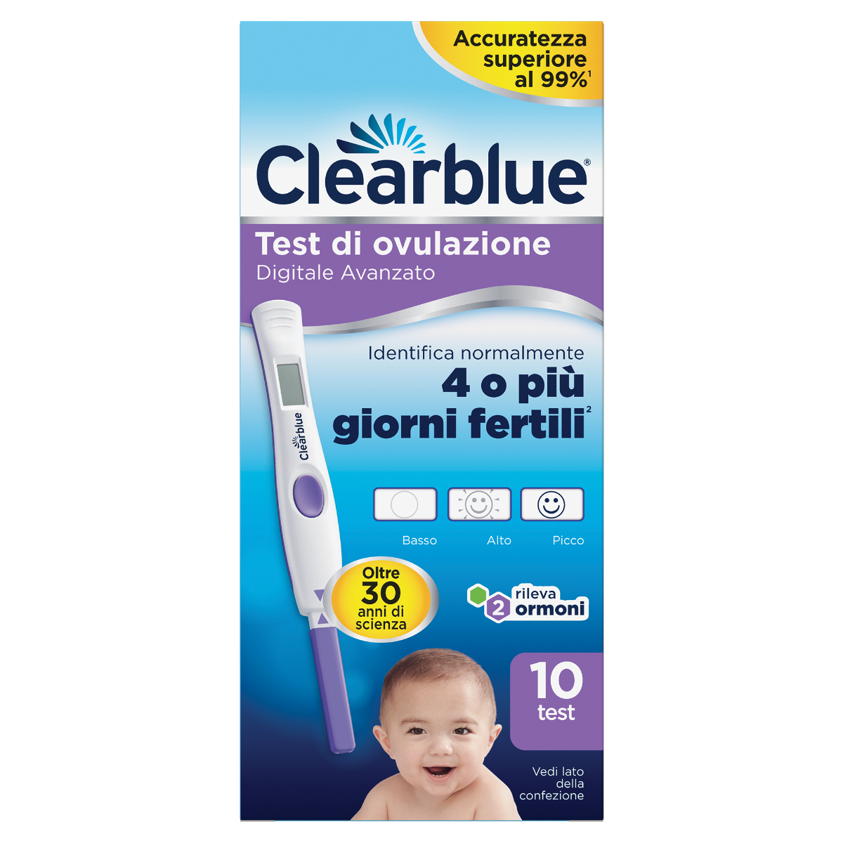 Test di Ovulazione Clearblue Digitale Avanzato 10 Sticks-2