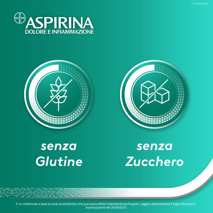 Aspirina Dolore e Infiammazione Antidolorifico Antinfiammatorio per Mal di Testa e Dolori 8 Cpr