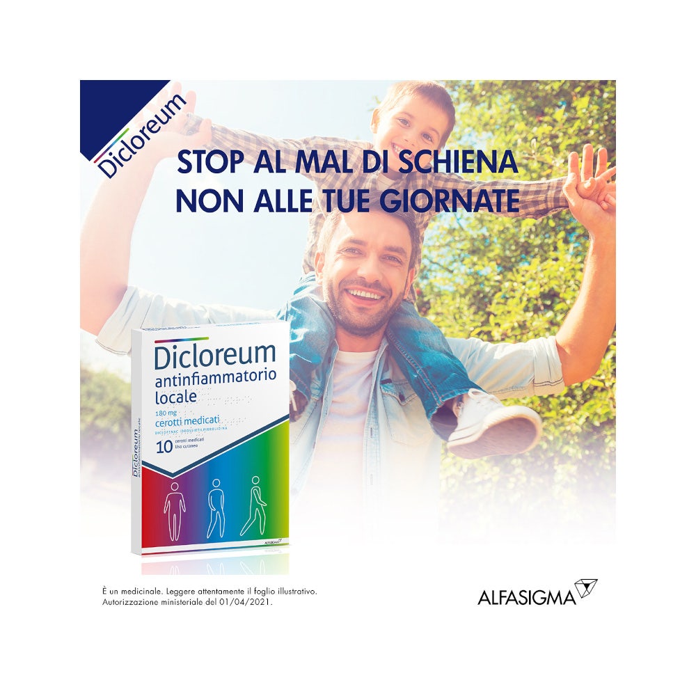 Dicloreum Antinfiammatorio Locale 180 mg 10 Cerotti Medicati-10