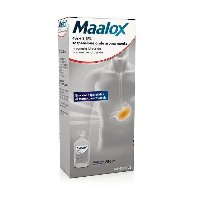 Maalox Sospensione Orale 4% + 3.5% Aroma Menta 250ml-1