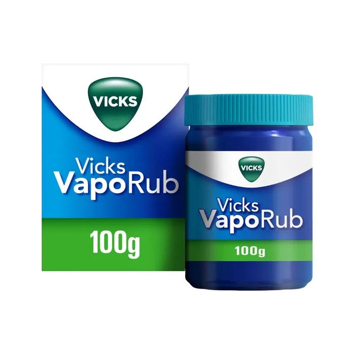 Vicks VapoRub Rimedio Per Raffreddore/Mal Di Gola/Tosse/Naso Chiuso Vasetto 100g-1