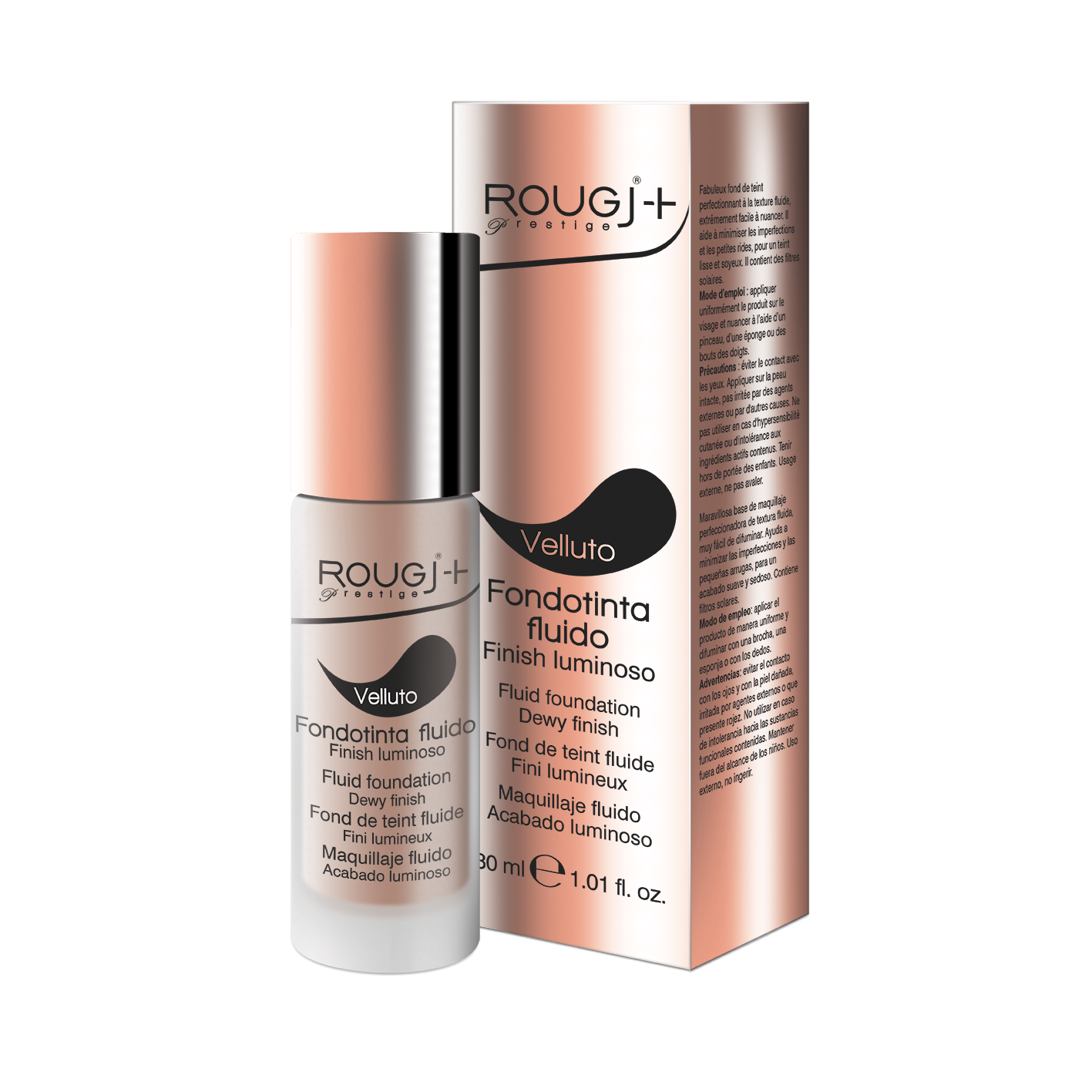 Rougj Prestige Fondotinta Fluido Velluto 03 Beige 30ml  - 1