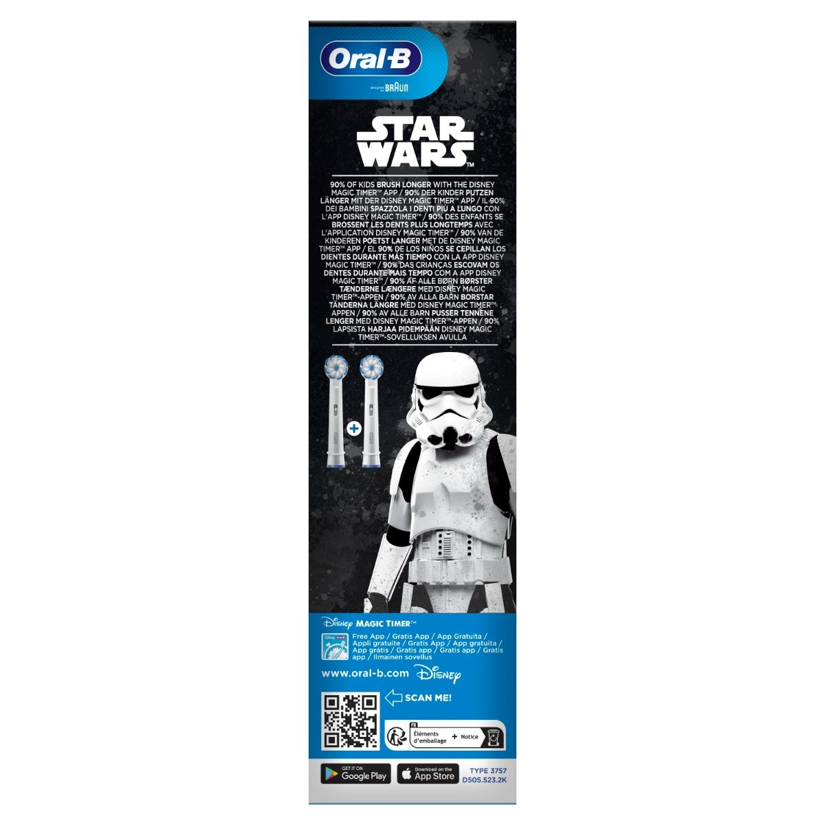 Oral-B Spazzolino Elettrico Ricaricabile Junior Star Wars +6 Anni, 2 Testine, 1 Spazzolino-4