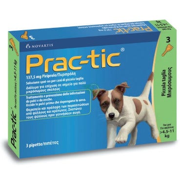 Practic Spot-On Soluzione 3 Pipette 1,1ml 137,5mg Verde Cani Da 4,5 A 11kg-1