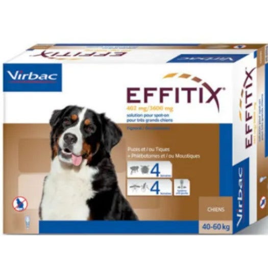 Effitix Spot-On Soluzione 24 Pipette 6,60ml 402mg + 3600mg Cani Da 40 A 60Kg-3