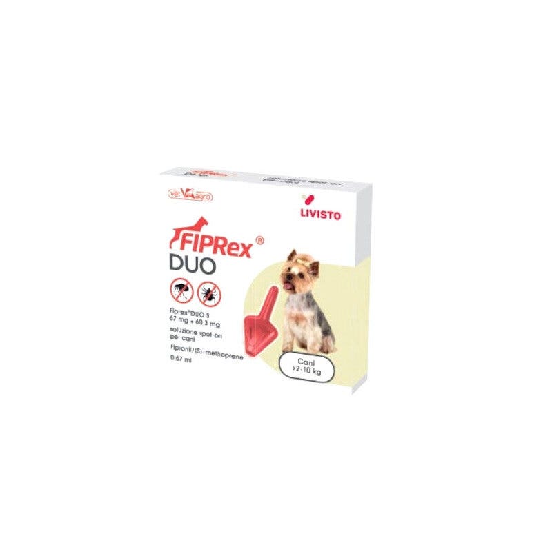 Fiprex Duo S 67mg + 60.3mg Soluzione Spot-on Per Cani Di Taglia Piccola 1 Pipetta-1