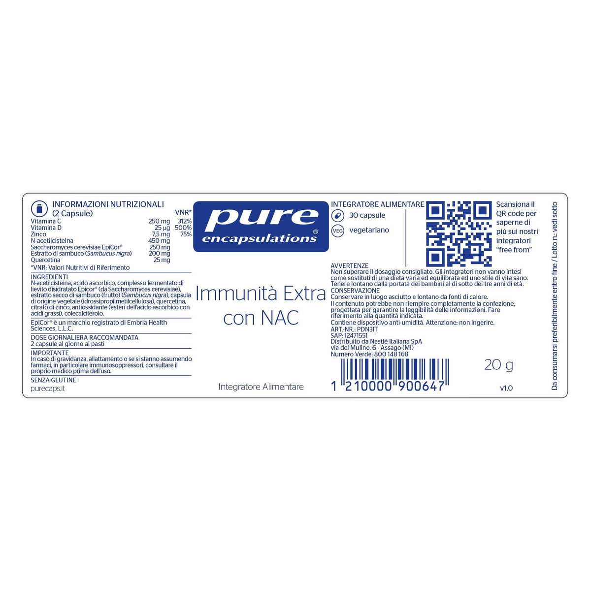 Pure Encapsulations Immunità Extra Con Nac 30 Capsule  - 3