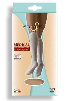 Solidea Medical Anti-Embolism Knee-High AD Gambaletti Elastici Antitrombo Colore Bianco Taglia S-1