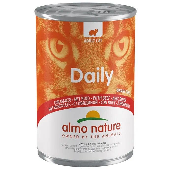Almo Nature Daily Menu Cibo Umido Con Manzo Per Gatti Adulti Lattina 400g-2