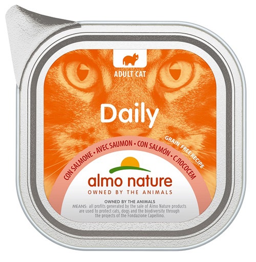 Almo Nature Daily Menu Bio Cibo Umido Salmone Gatti Adulti Vaschetta 100g-1