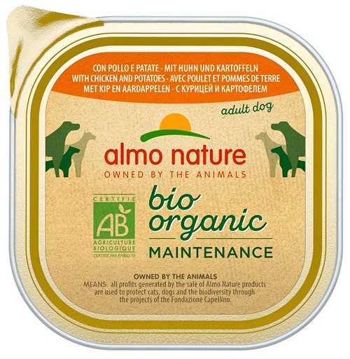 Almo Nature Daily Menu Bio Cibo Umido Pollo E Patate Cani Adulti Vaschetta 300g-1