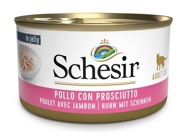 Schesir Pollo Con Prosciutto Cibo Umido Gatti Adulti Lattina 85g-1