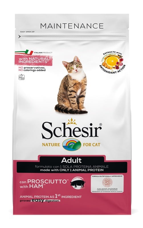 Schesir Mantenimento Croccantini Con Prosciutto Per Gatti Adulti Sacco 400g-1