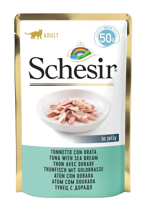 Schesir Tonnetto Con Orata Cibo Umido Gatti Adulti Bustina 50g-1