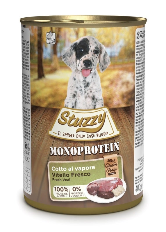 Stuzzy Monoprotein Al Vitello Per Cuccioli Barattolo 400g-1
