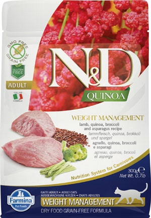 Farmina Natural & Delicious Quinoa Weight Management Agnello Broccoli E Asparagi Cibo Secco Per Gatti 300g-1