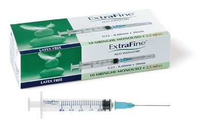 Siringa Extrafine Ipodermica 2.5cc G23 10 Pezzi  - 1