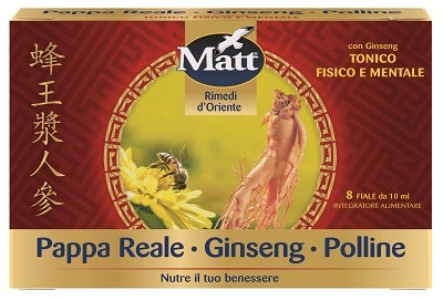 Matt Rimedi d'Oriente Pappa Reale Ginseng E Polline 8 Fiale-1