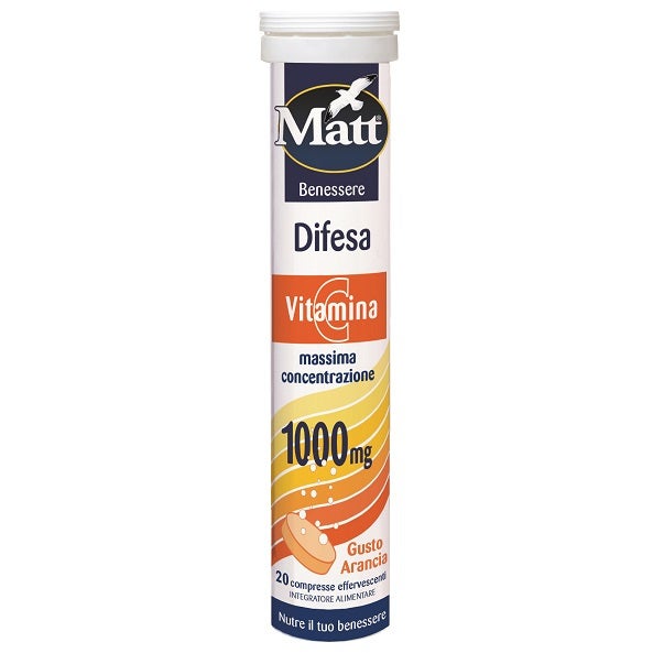 Matt Benessere Difesa Vitamina C 20 Compresse Effervescenti Gusto Arancia-2