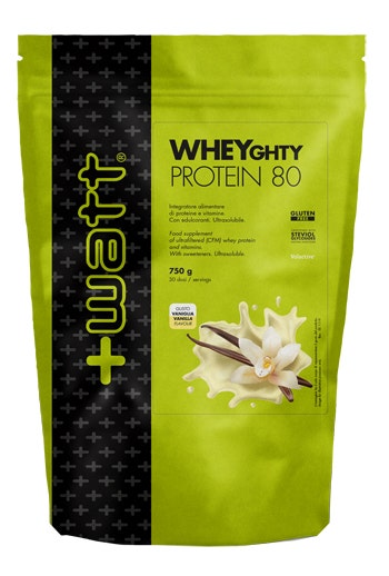 +Watt Wheyghty Protein 80 Doypack Gusto Vaniglia 750g-1