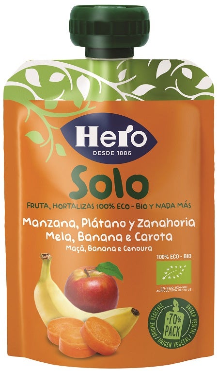 Hero Solo Frutta Frullata Mela Banana e Carota 100% Bio 100g-1