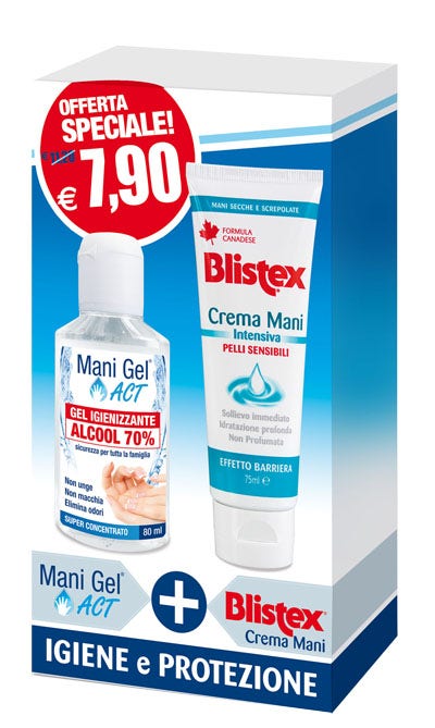 Blistex Crema Mani 75ml + Mani Gel Act Gel Igienizzante 80ml-1