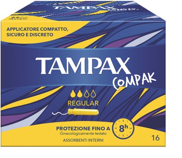 Tampax Compak Regular 16 Assorbenti Interni Flussi Da Leggeri a Medi-1