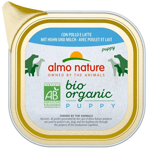 Almo Nature Daily Menu Bio Cibo Umido Pollo E Latte Cuccioli Vaschetta 100g-1