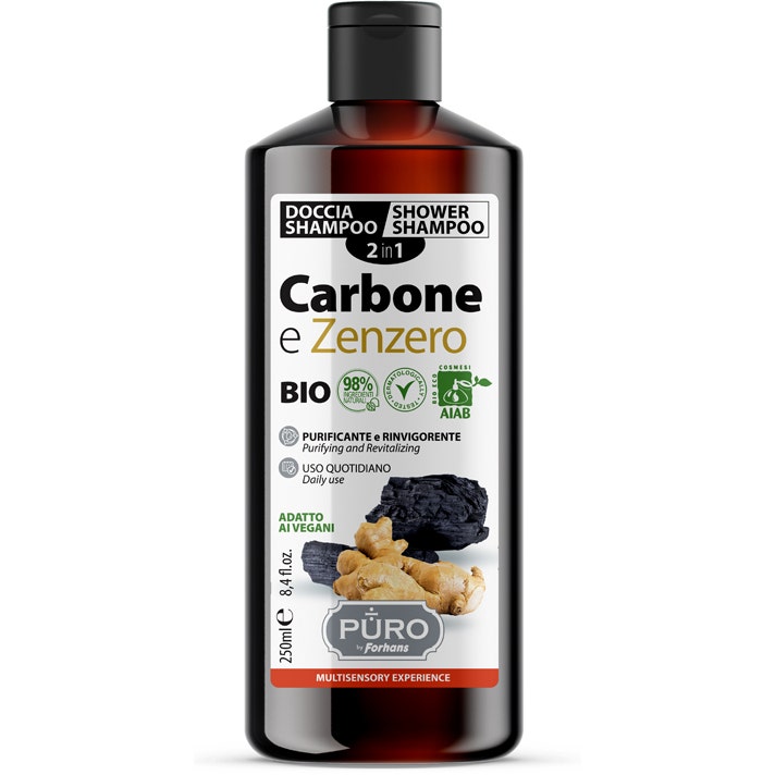 Forhans Puro Doccia Shampoo Purificante/Rinvigorente Carbone E Zenzero 250ml  - 2