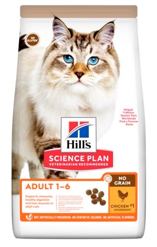 Hill's Science Plan No Grain Cibo Secco Con Pollo Gatti Adulti Sacco 1,5kg-1