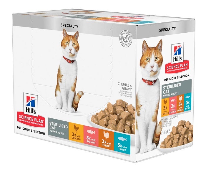 Hill's Science Plan Multipack Umido Young Adult Sterilised Gatto 12x85g-1