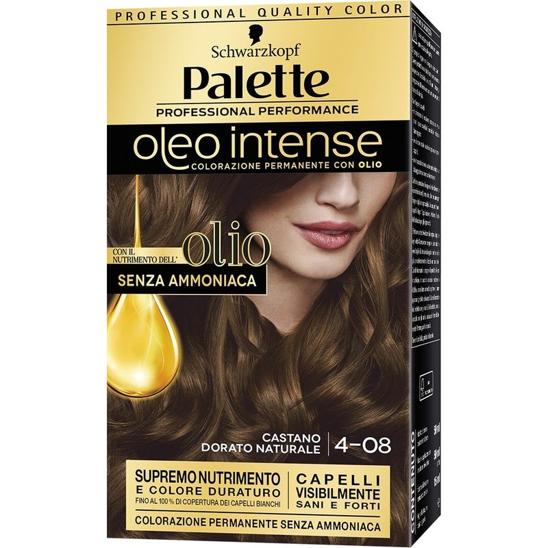 Schwarzkopf Palette Oleo Intense Colorazione Permanente 4-08 Castano Dorato Naturale 173g - 2