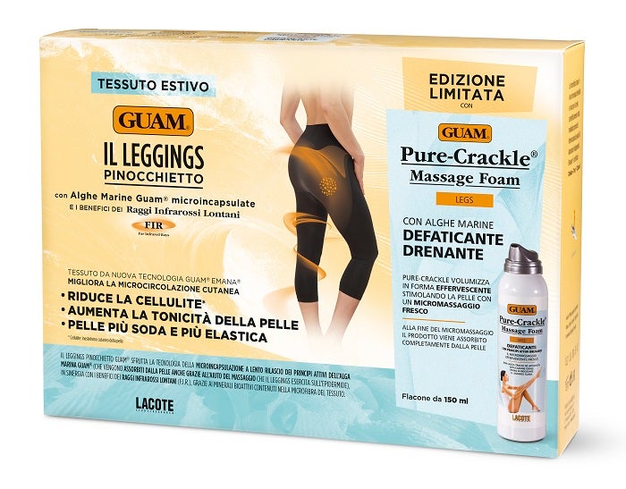 Guam Leggings Pinocchietto XS-S 1 Paio + Body Sea Crackle Massage Foam Drenante 150ml  - 1