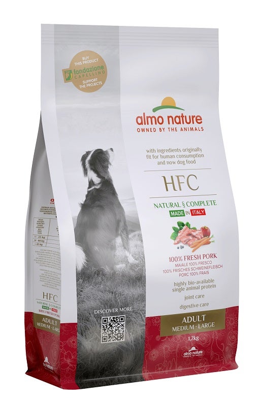 Almo Nature HFC Adult Crocchette Maiale Cani Adulti Taglia Media E Grande Sacco 1,2kg-1