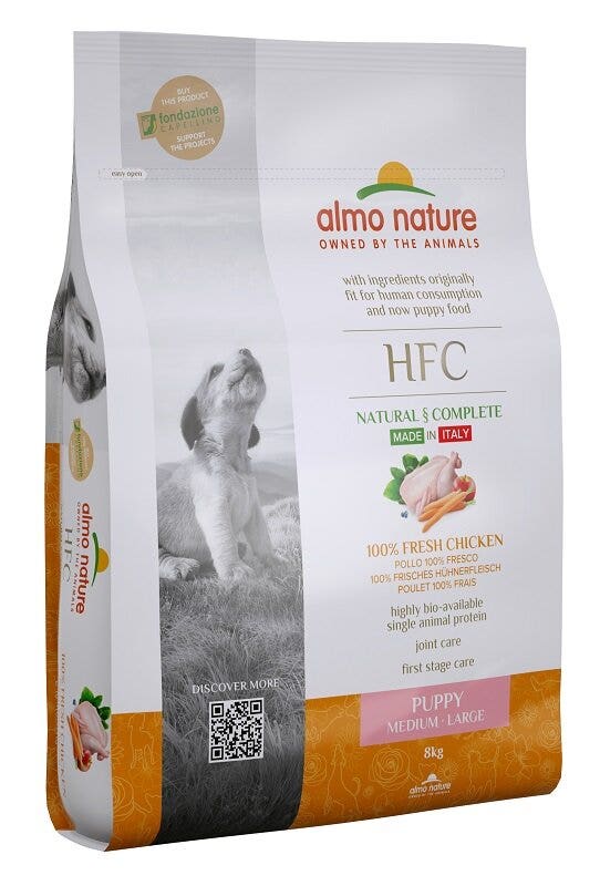 Almo Nature HFC Puppy Crocchette Pollo Cani Cuccioli Taglia Media E Grande Sacco 8kg-2