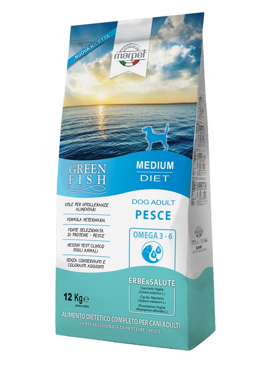 Marpet Greenfish Pesce Cibo Secco Per Cani Adulti Taglia Medium Sacco 12Kg-1