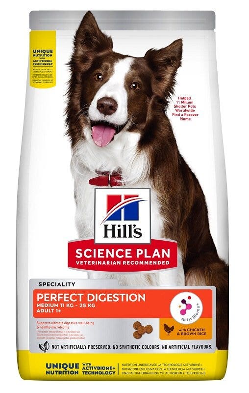 Hill's Science Plan Perfect Digestion Medium 11 Kg - 25 Kg Adult 1+ Chicken & Brown Rice 2,5kg-2