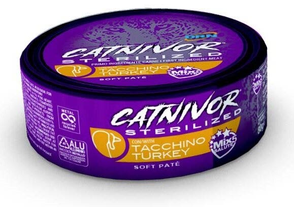 Catnivor Sterilized Tacchino Cibo Umido Per Gatti Sterilizzati 80g-1