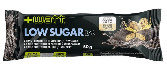 +Watt Low Sugar Bar Barretta Proteica Gusto Cookie Cream 50g-1