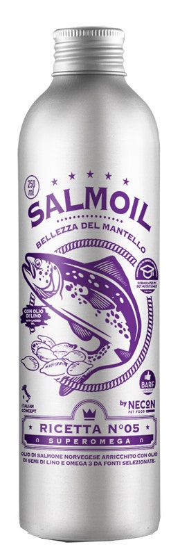 Necon Salmoil Ricetta 5 Bellezza Del Pelo Alimento Complementare Per Cani E Gatti 250ml-1