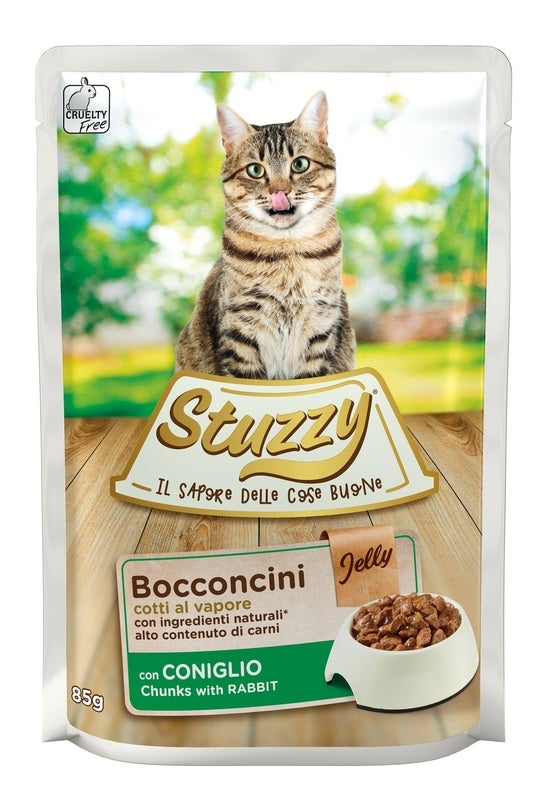Stuzzy Bocconcini Jelly Con Coniglio Gatti Adulti Bustina 85g-1